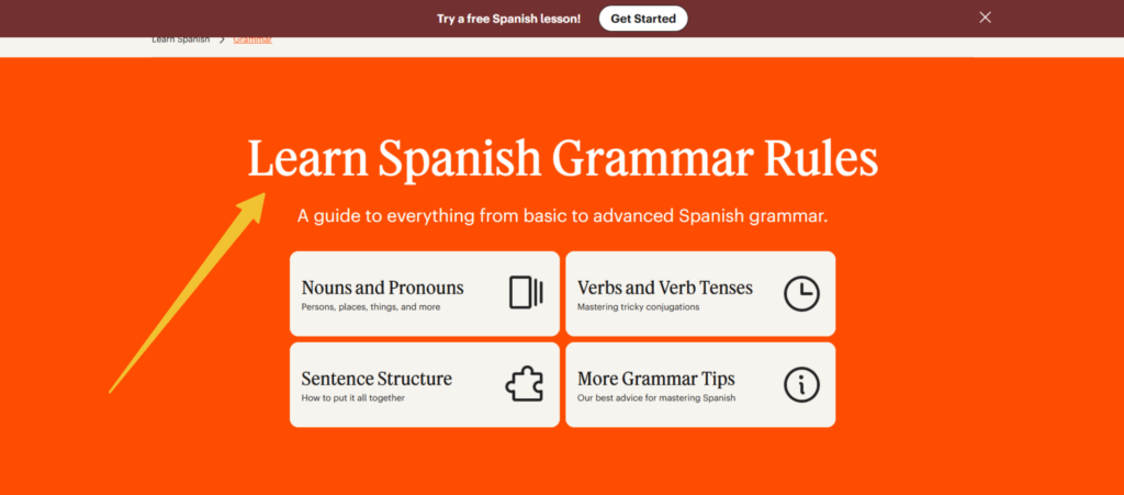 babbel spanish grammar rules