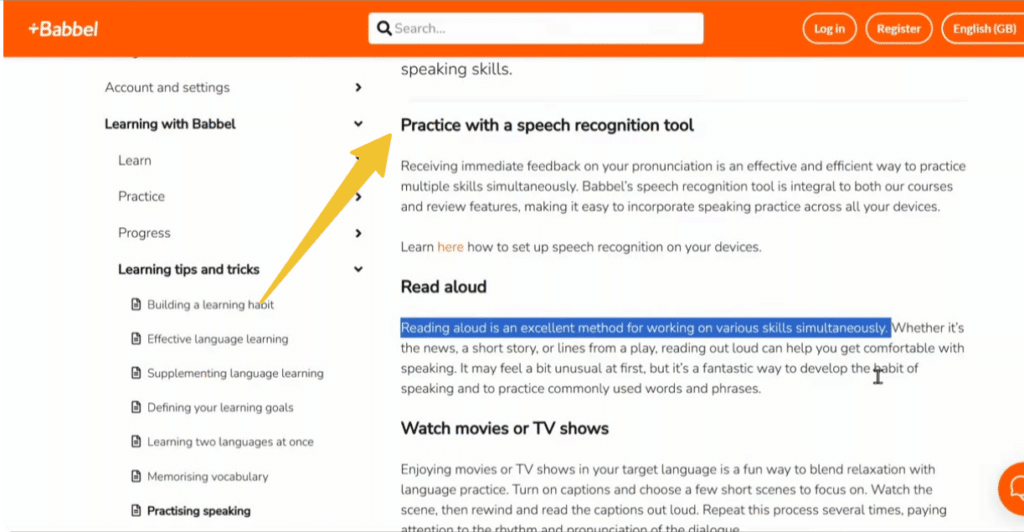 babbel speech recognition tool