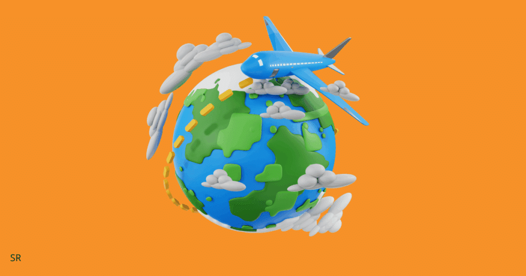 an image showing travelling around globe
