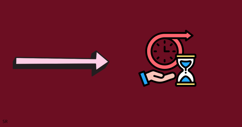 an image showing time with arrow pointing towards it