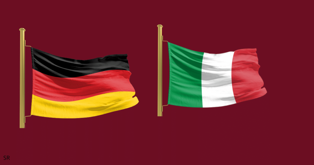 german and italians flags 