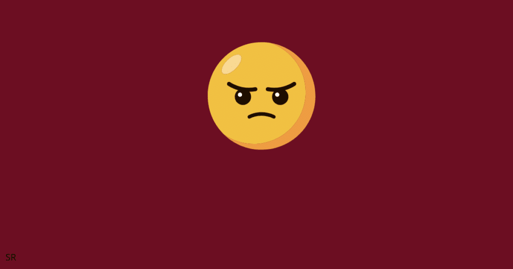 graphic showing a sad emoji
