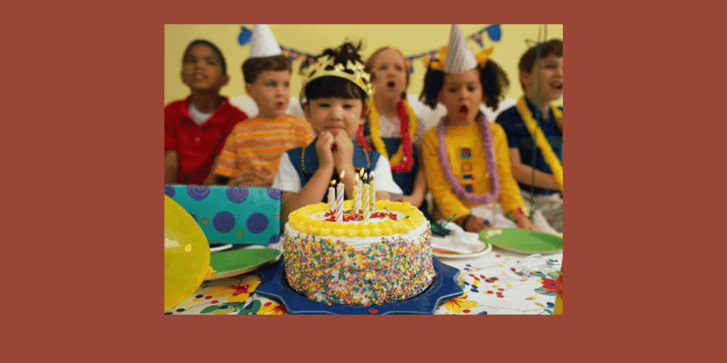 an image showing kids celebrating their friend birthday 