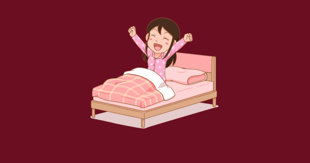 graphic shows a child waking up