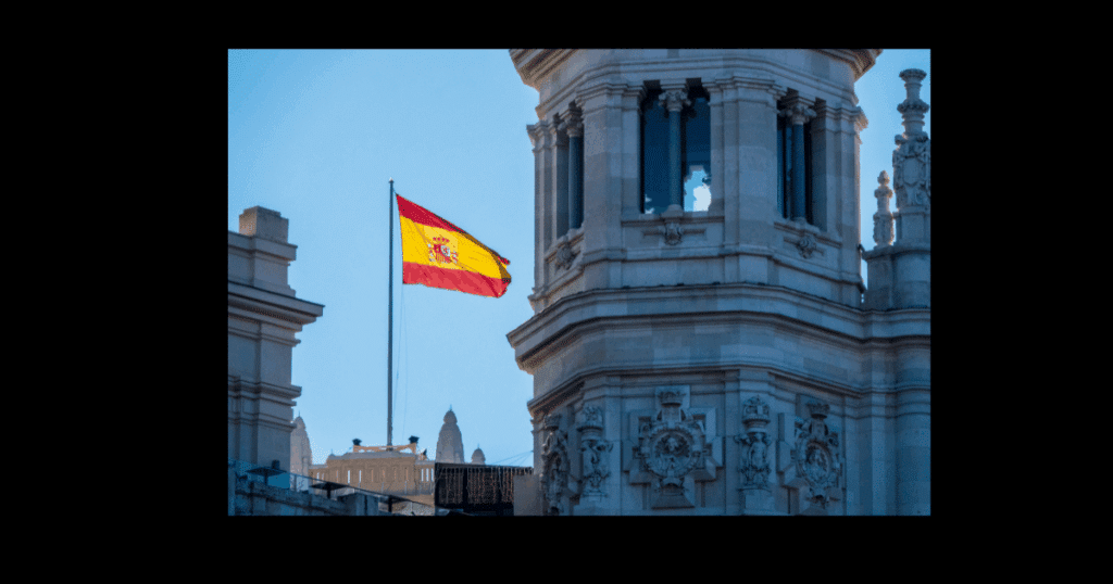 graphic showing a building in spain