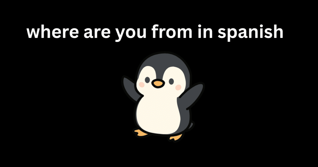 where are you from in spanish
